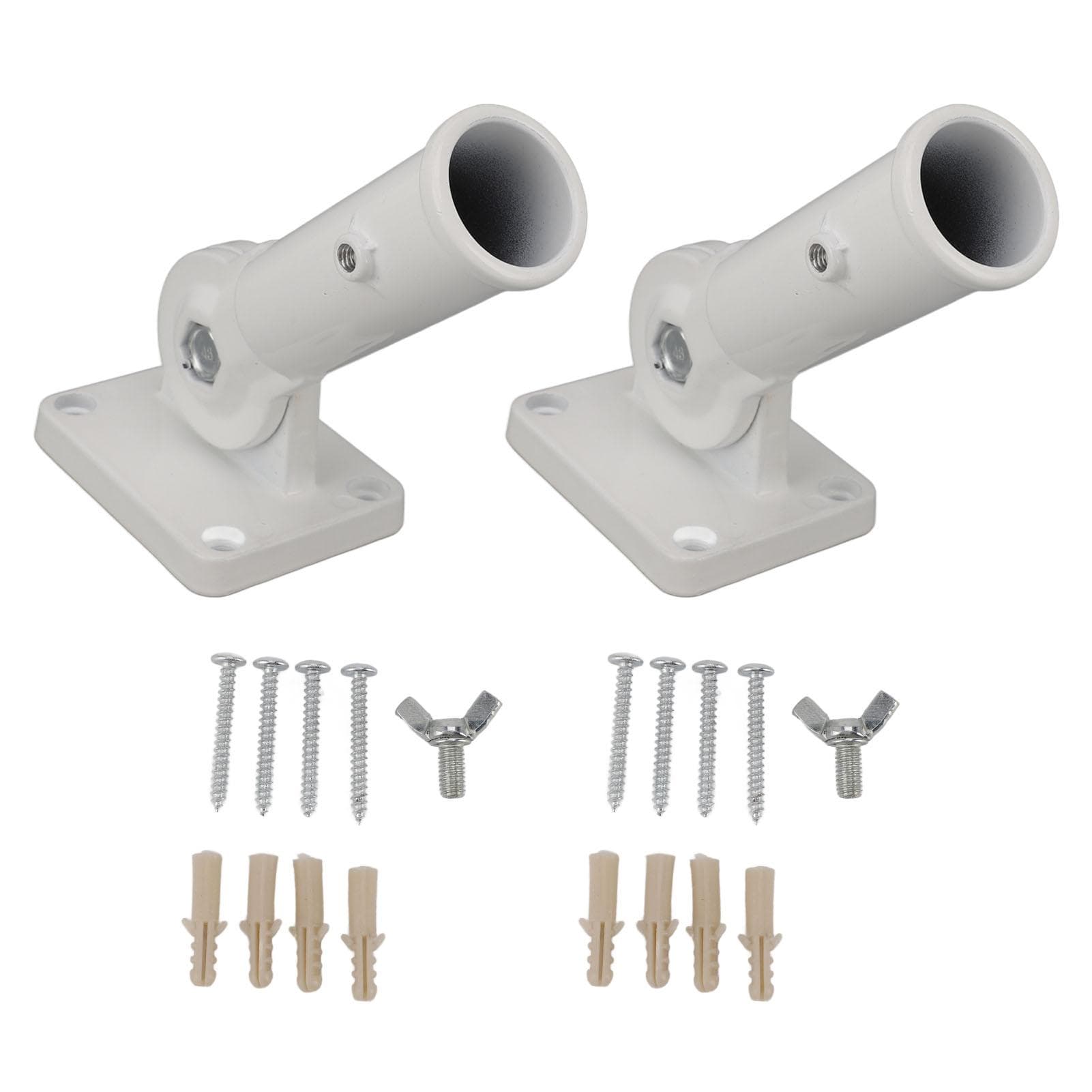 2Pcs Adjustable Flag Pole Holder Aluminium Alloy Metal Wall Mount 180 Degree Multi Position Bracket