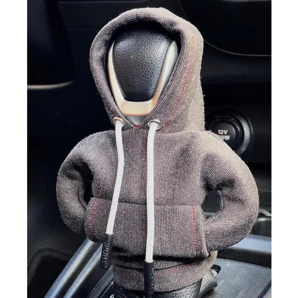 Universal Hoodie Car Gear Car Shift Lever Cover Change Lever Sweatshirt Gearshift Cover Hoodie Gear Knob Sweater Car Decorations grey