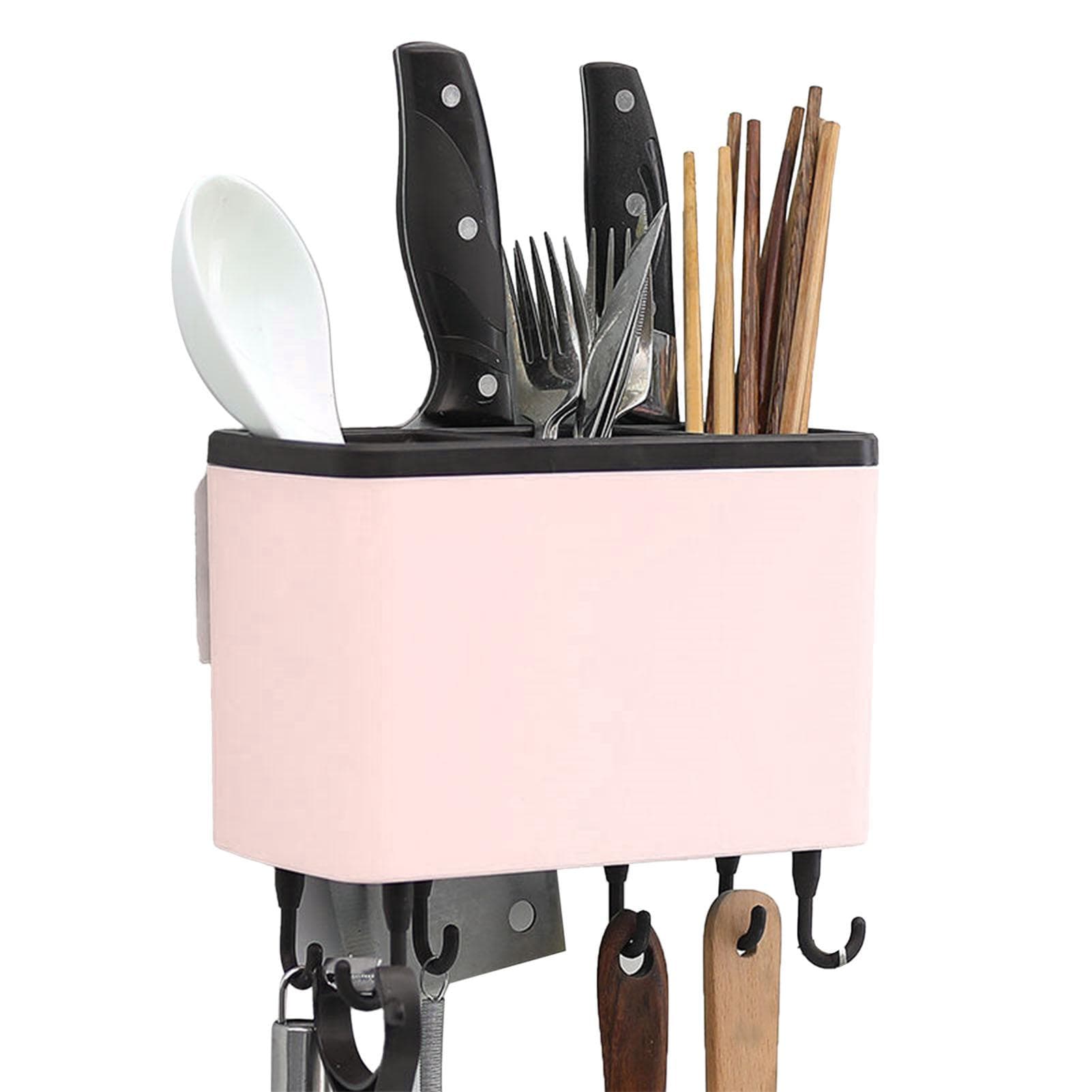 Kitchen Wall Mounted Shelf Convenient Storage Multipurpose Hanging Drainage Rack Organizer for Home Pink