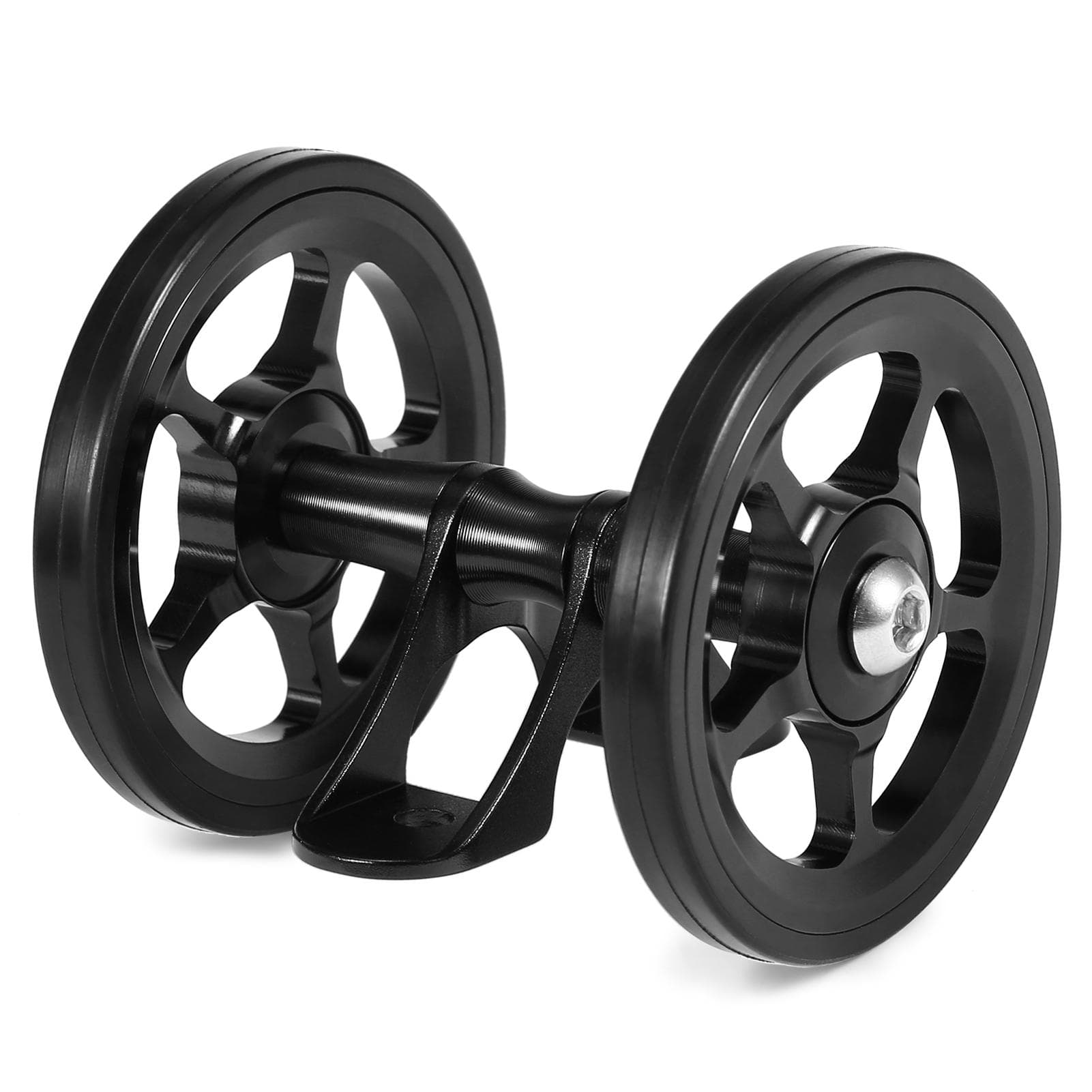 Lixada Aluminum Alloy Bike Double Roller Rear Wheels Replacement for Brompton Folding Bicycle Rear black