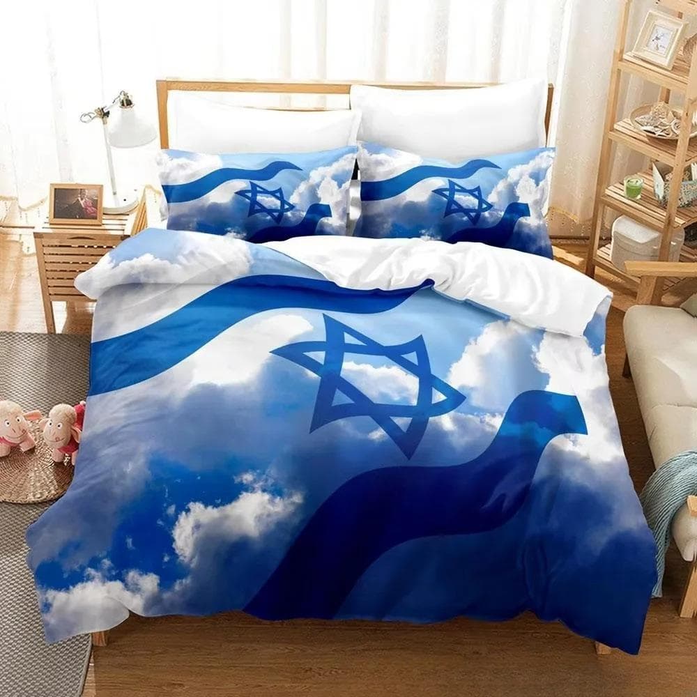 New 3d Print Israel flag Bedding Set Duvet Cover 1 Duvet Cover 2 Pillowcases Adult and Kids Bedding Set Luxury Children's Gifts 70x133cm 2pcs