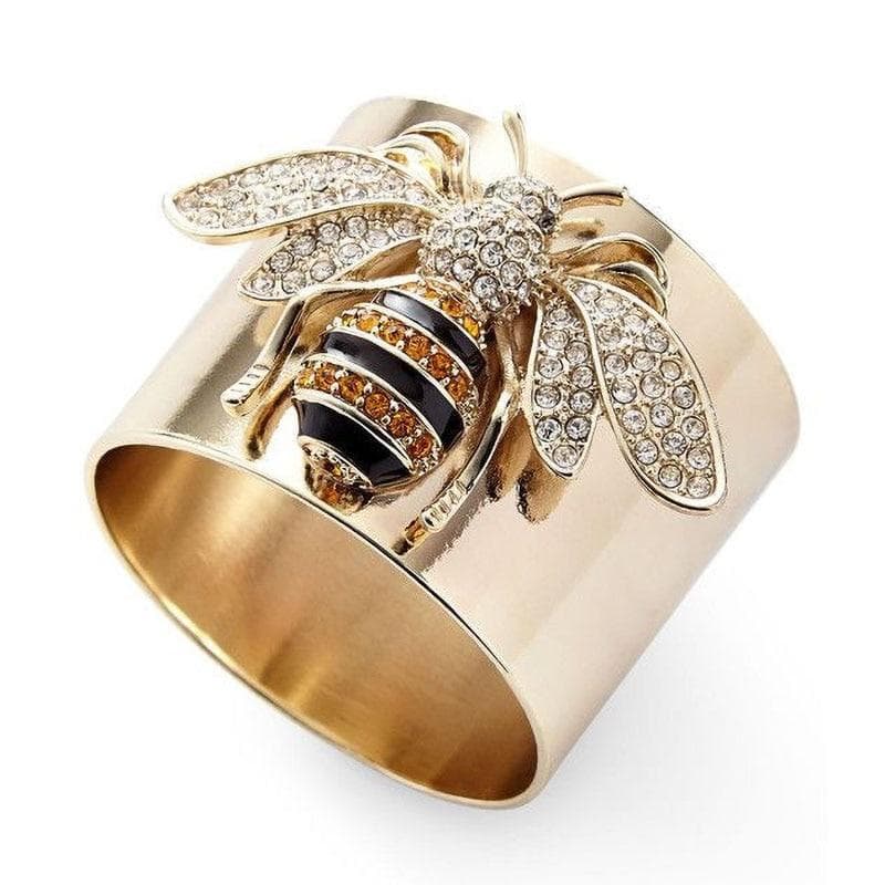 Bright Honeybee Wing Ring |Alloy inlaid crystal | Nature-Inspired Art Masterpiece | Evening Gala Statement Piece | Limited Craftsmanship Box 9