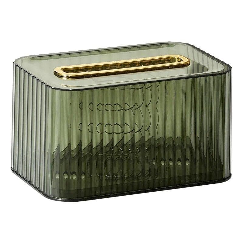 Light Luxury Tissue Box Household Living Dining Room Paper Extraction Storage Box With Spring Multifunctional green