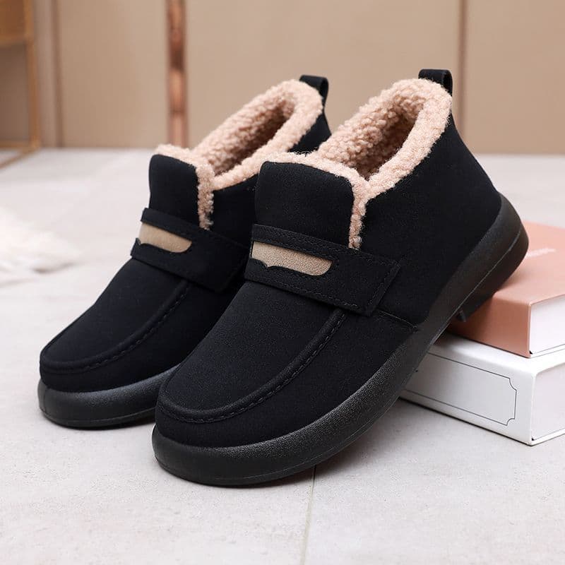 Winter Thick Bean Shoes Cloth Shoes Women's Boots, Versatile, One Step Stepping, Flat Hairy Cotton Shoes 41