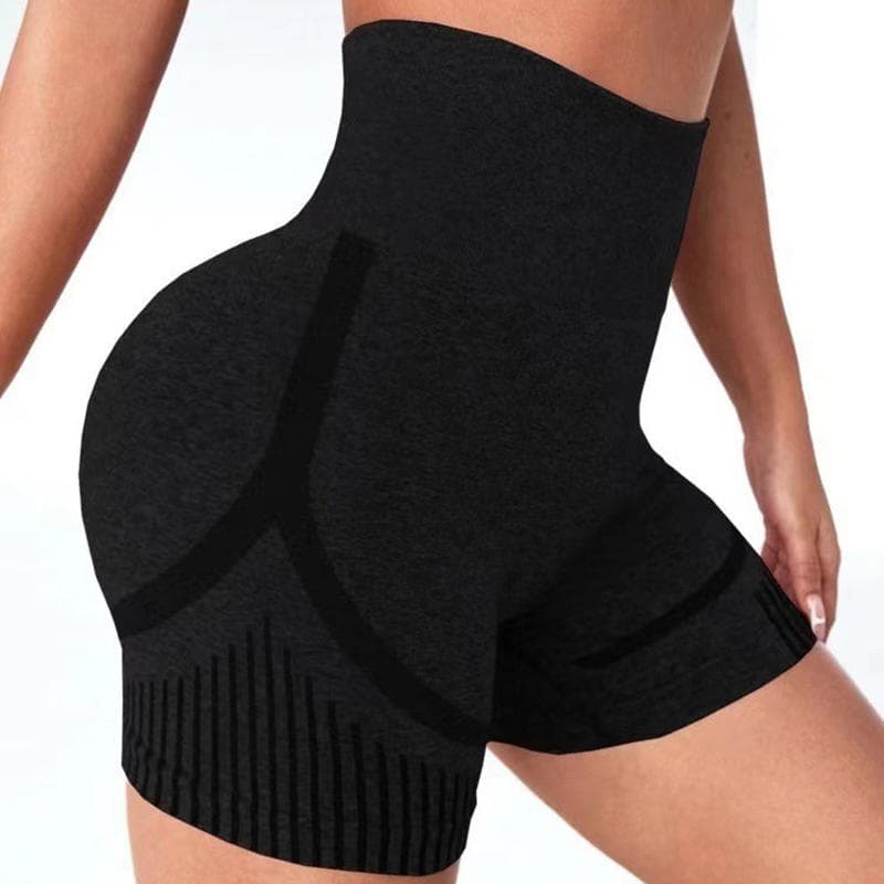 Women Seamless Shorts Leggings Fitness High Waist Push Up Skinny Quick Dry High Elastic Workout Female Sports Yoga Leggings S/M black