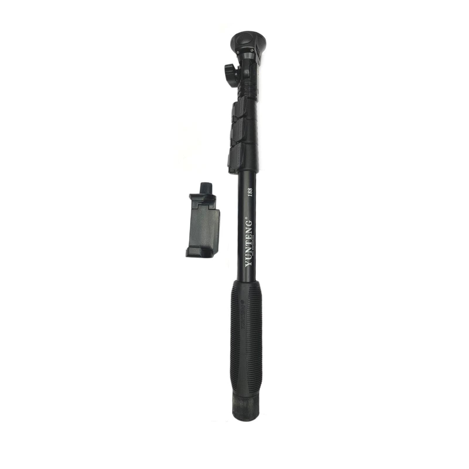 YUNTENG Portable Extendable Selfie Stick Aluminum Alloy Handheld Monopod Pole with 1/4 Inch Screw black