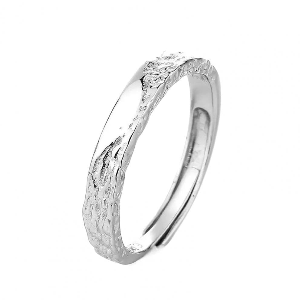 Statement Ring Adjustable Couple Rings Polished White Marriage Anniversary Gift Unisex Matching Rings Simple Style Token of Love