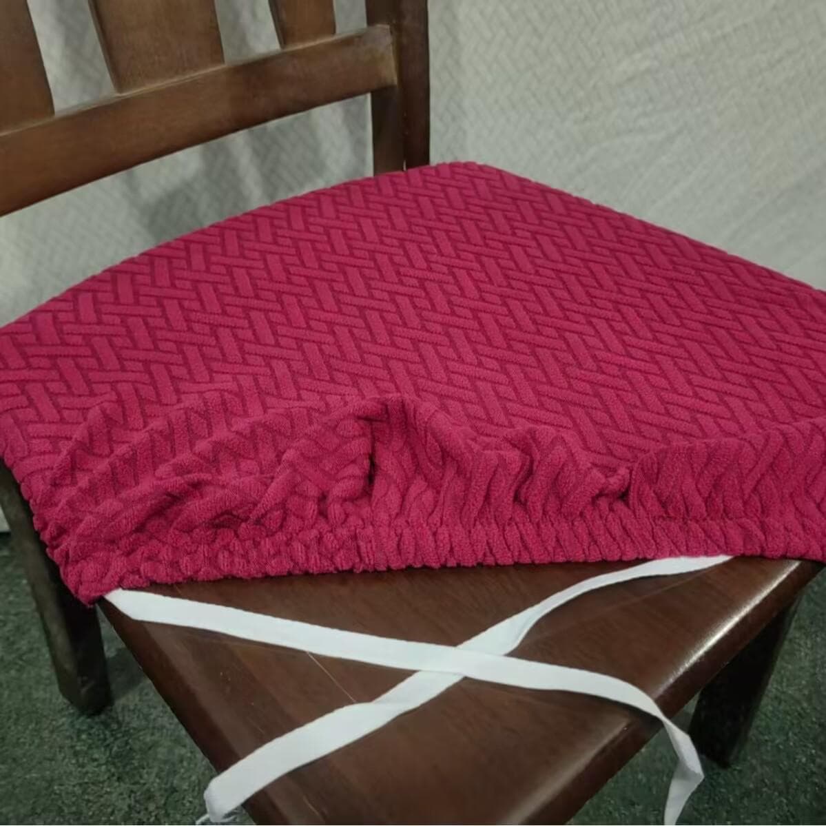 Spandex Jacquard Dining Room Chair Seat Covers,Removable Washable Elastic Cushion Covers for Upholstered Dining Chair