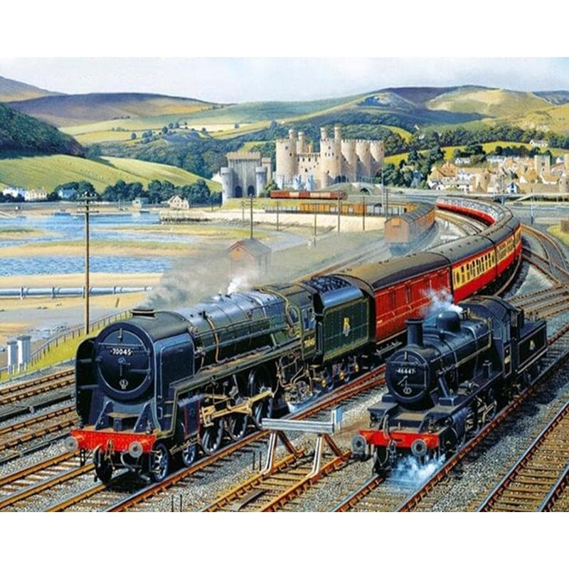 Diamond Painting Cross Stitch Kits Full Diamond Embroidery Steam Engine Needlework Diamond 20X30CM