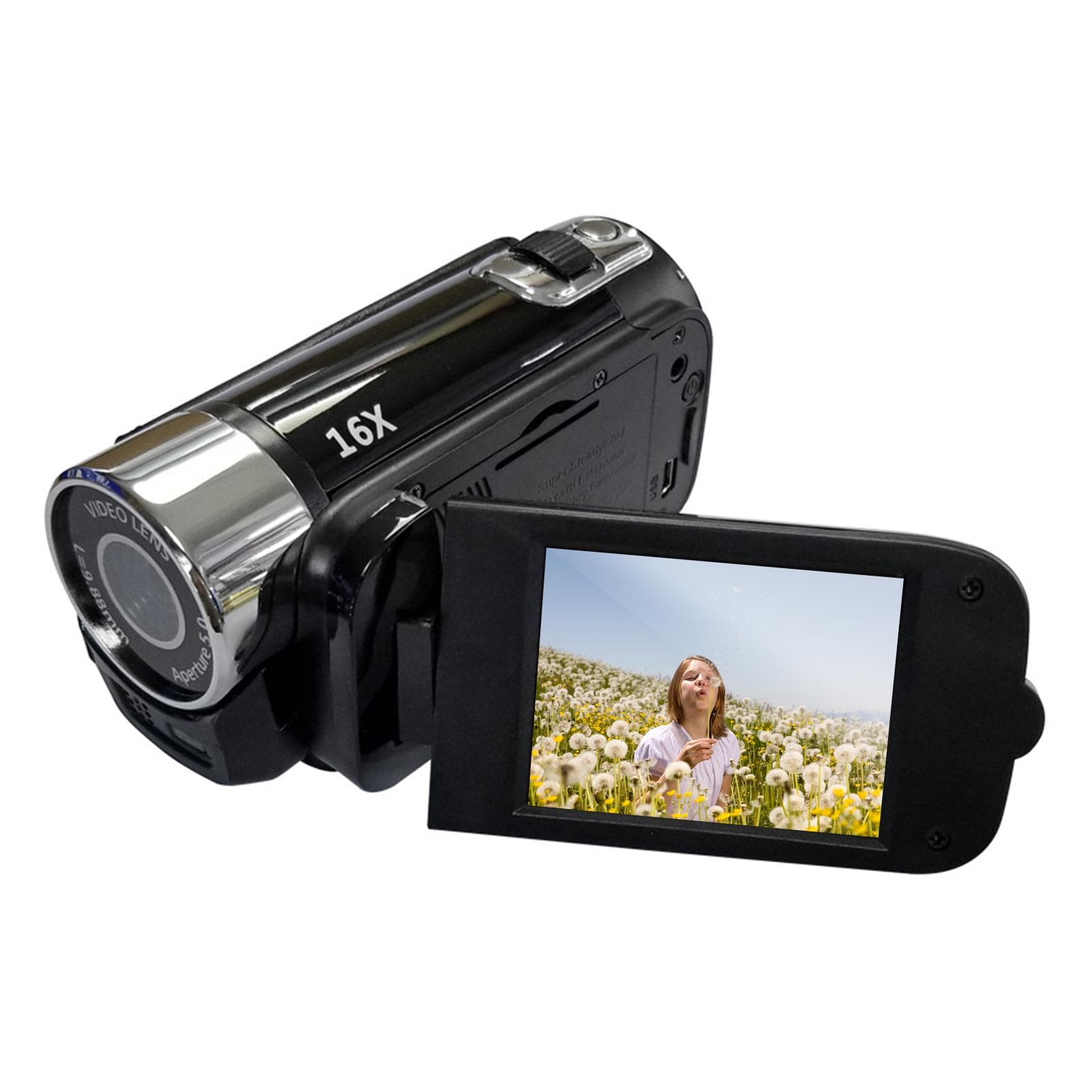 Portable 1080P High Definition Digital Video Camera DV Camcorder 16MP 2.7 Inch LCD Screen 16X Digital Zoom Built-in Battery black
