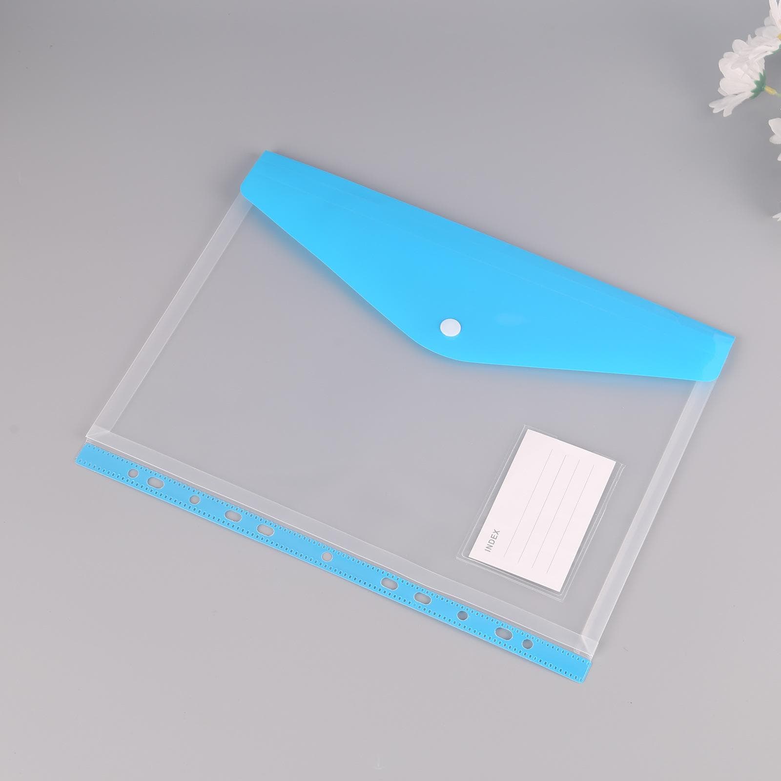 Horizontal File Bag, File Folder Expansion Bag Is File Bag Button File Bag blue