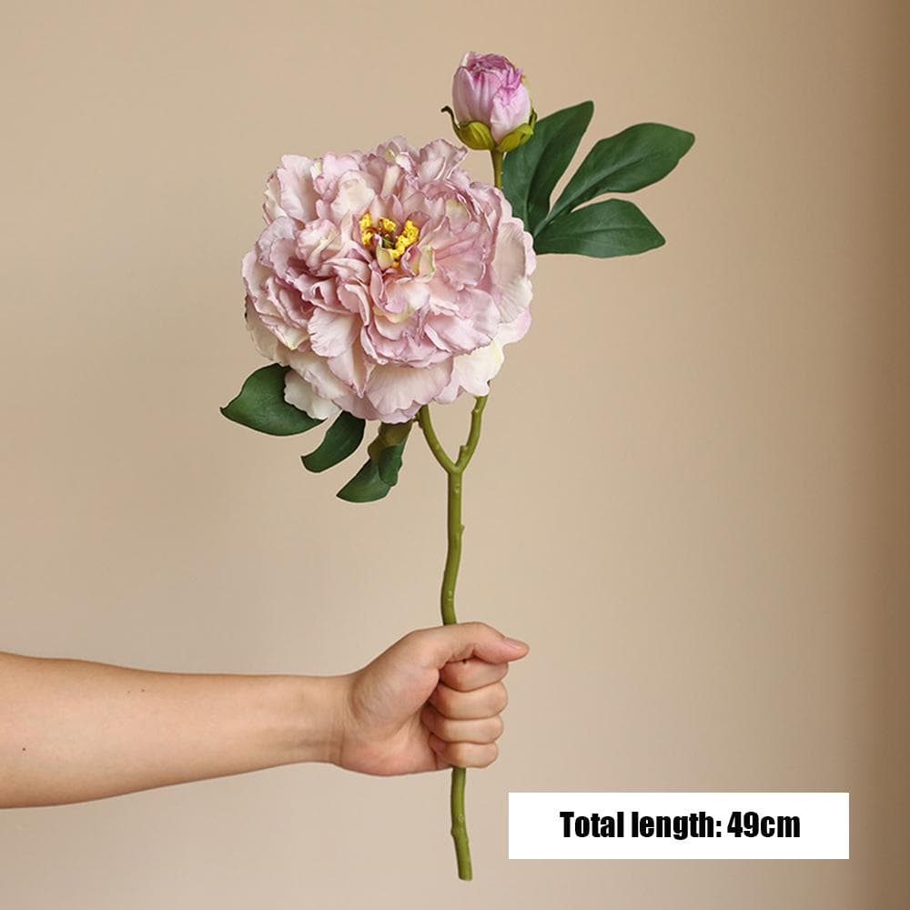 Large Silk Peony Artificial Flowers High Quality Simulation Peony European Style Fake Flowers Bouquet for Wedding Home Decor 1PC light purple