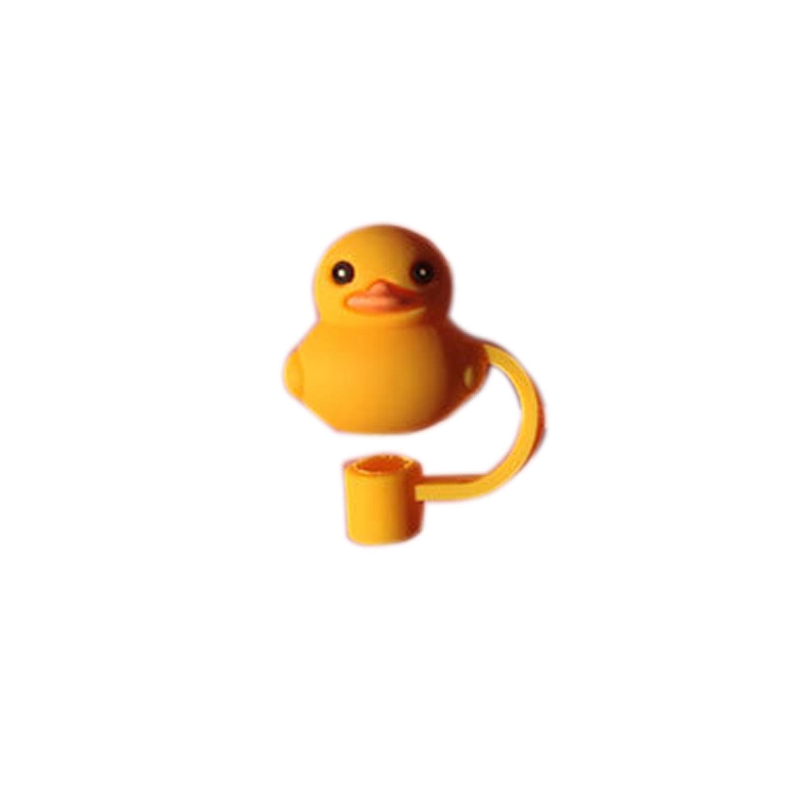 Straw Tips Cover Silicone PVC PP Dustproof Reusable Portable Straw Plugs for Kids Families(Bear