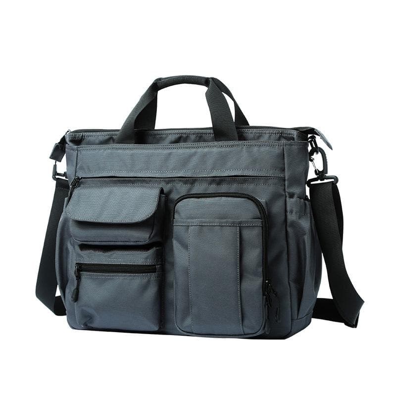 Multi-functional Handbag, Casual Crossbody Bag, Men's In-stock Travel Bag, Large-capacity Single-shoulder Men's Bag 15 inches. gray