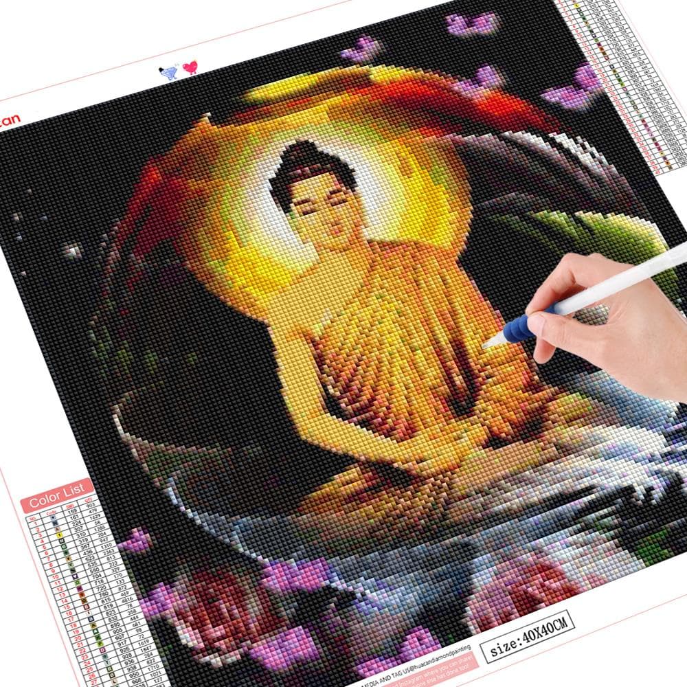 5d Diy Diamond Painting Mosaic Buddha Cross Stitch Full Square Drill Kit Pictures 30x30CM
