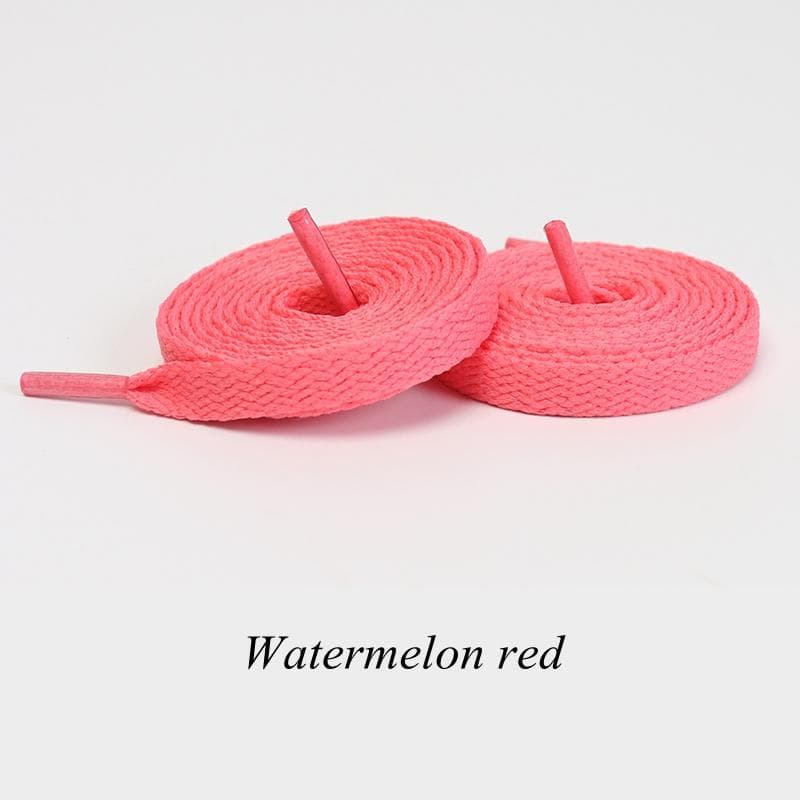 1 Pair Flat Shoelaces Classic Shoe Laces Fit Fashion Solid Sports Shoelace Casual Unisex Shoe Strings Shoe Accessories 120cm watermelon red