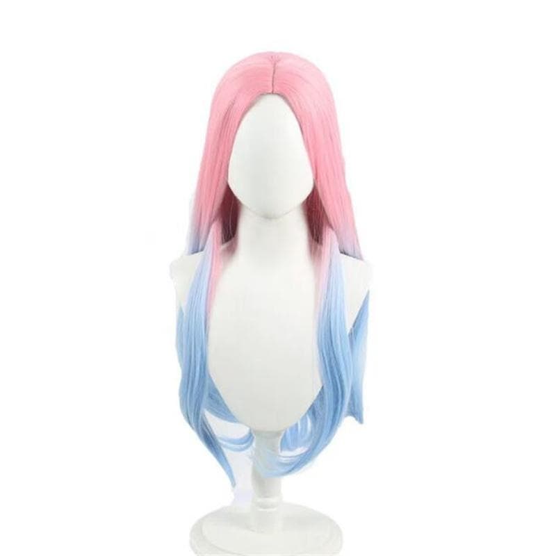 High Quality Mizi Cosplay Wig 76cm Long Dyed Gradient Pink Blue Heat Resistant Synthetic Hair Simulated Scalp Anime Wigs +WigCap One Size