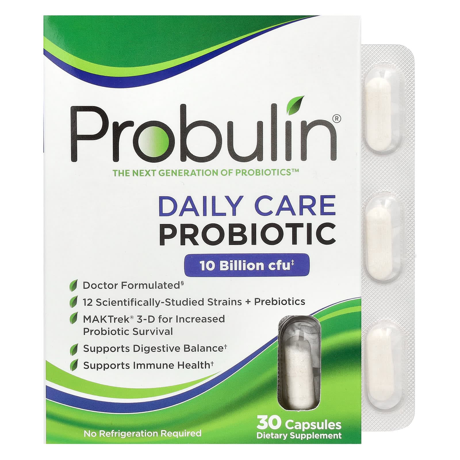 Probulin, daily care, probiotic, 10 billion CFU, 30 capsules