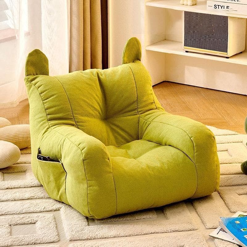 Soft Small Sofa Chair Comfortable Ergonomic Living Room Lazy Sofa With Storage Bag Children'S Bear Sofa Chair For Boys And Girls green