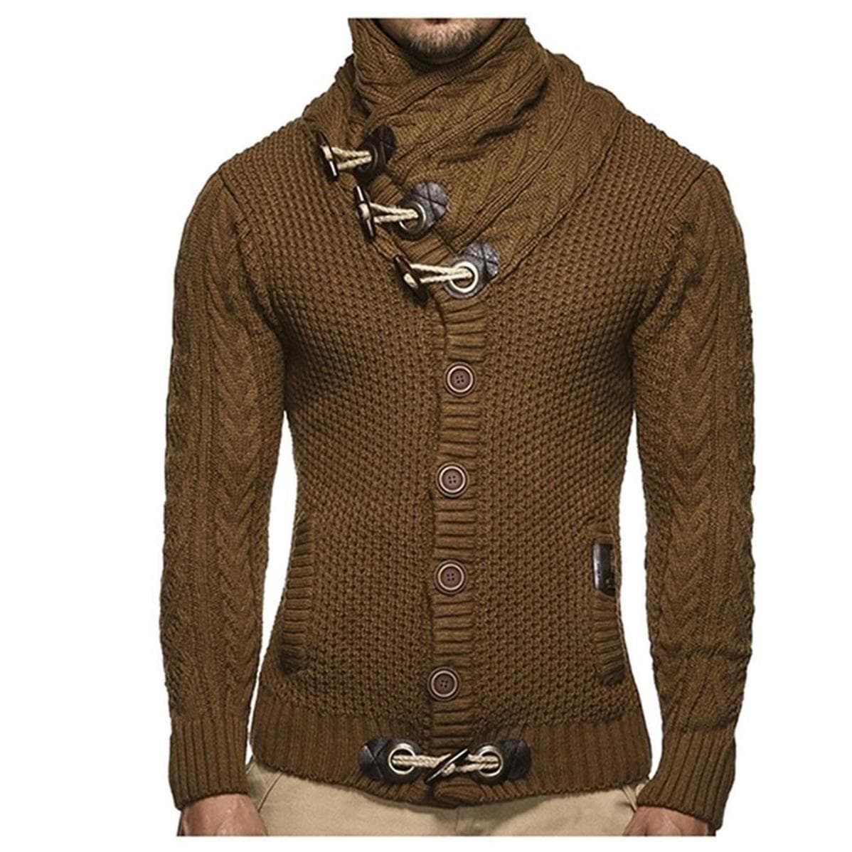 Sweater Coat Autumn Winter Knitted Cardigans Coats Men XXL brown