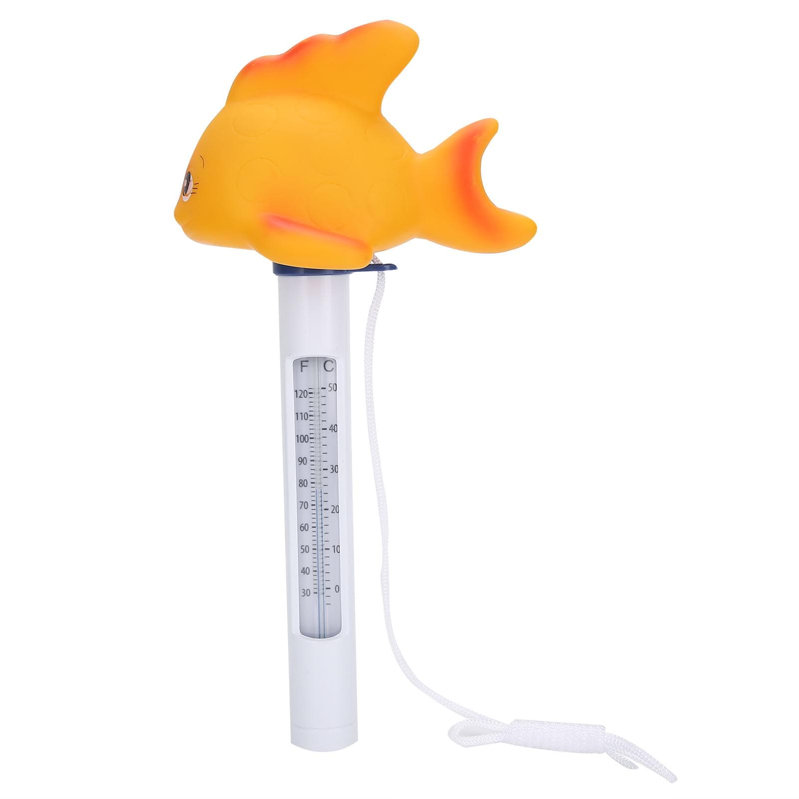 Pool Thermometer Goldfish Shaped Floating Temperature Gauge with Scales for Swimming Pool white