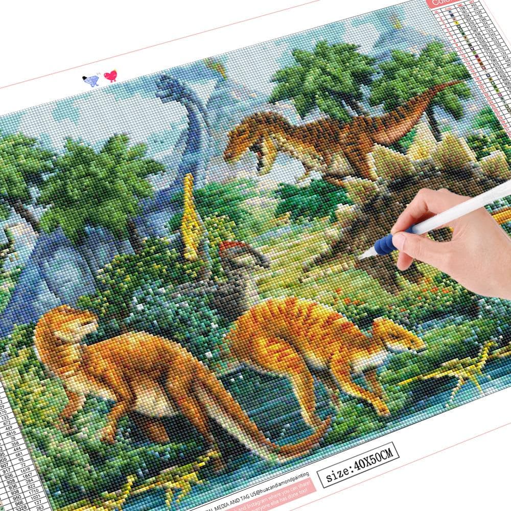 5d Winter Diamond Painting Mosaic Dinosaur Full Square Drill Diamond Embroidery 20X30CM