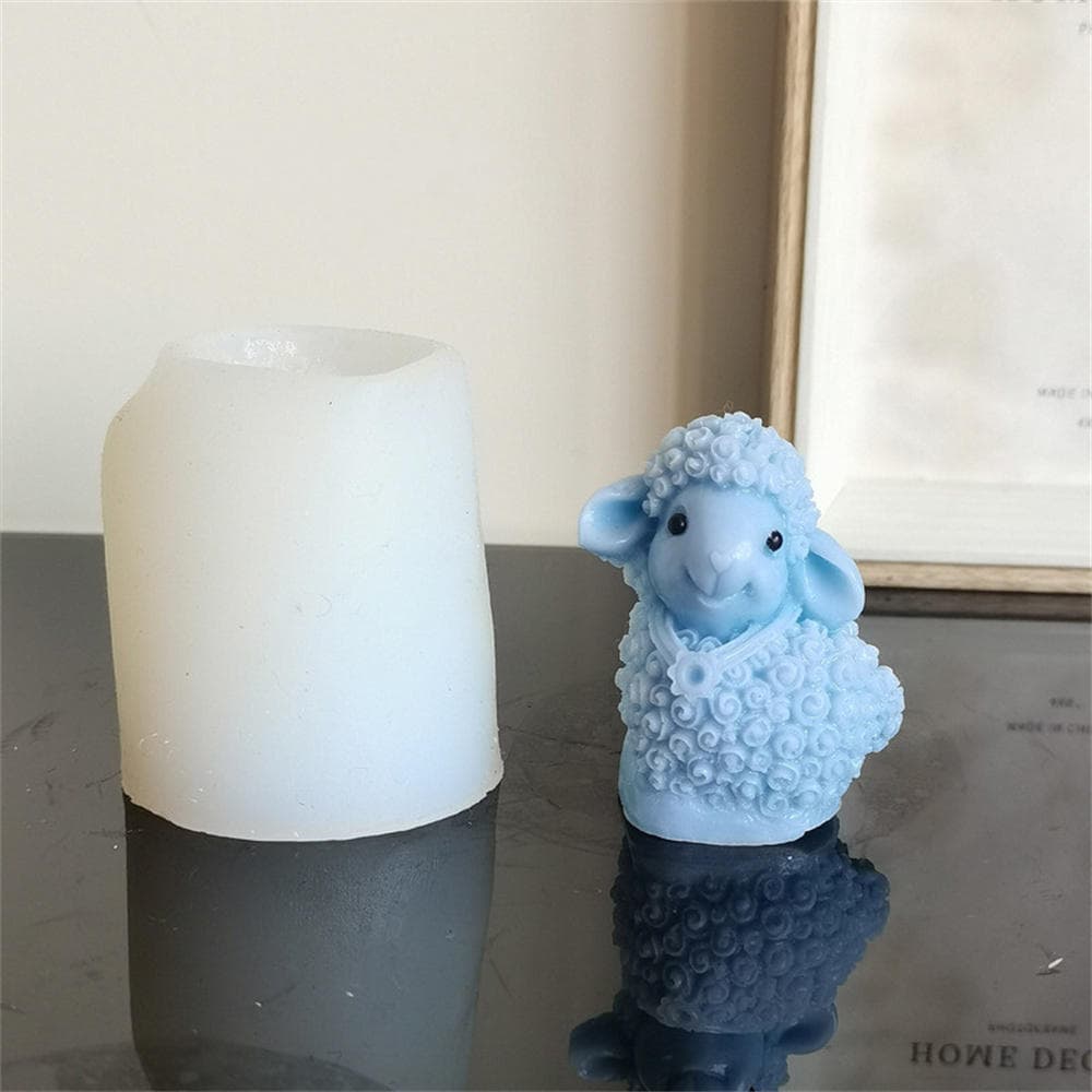 3D Cute Sheep Silicone Candle Molds Forms DIY Handmade Animal Candle Making Soap Clay Plaster Resin Mould Tools