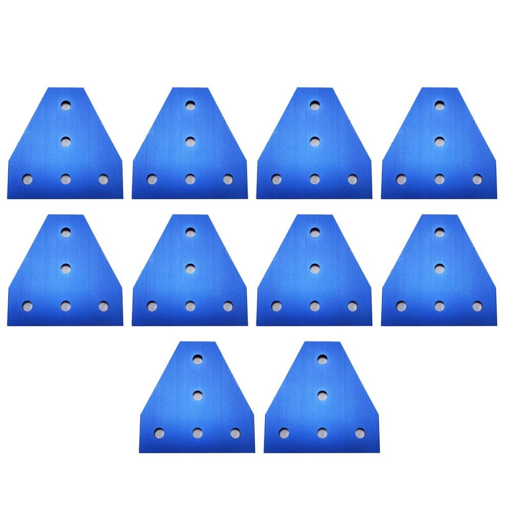 10PCS Corner Bracket Plate Surface Anodic Oxidation 5-Hole Outside Joining Plate for 20 Series Aluminum Profile 3D Printer Frame 20S T Blue 10PCS