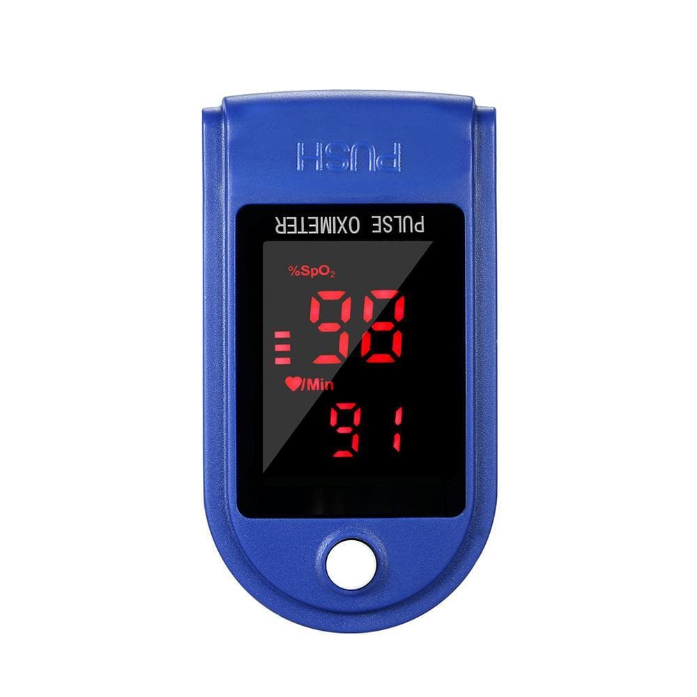 Fingertip Pulse Oximeter Blood Oxygen Saturation Detector Pulse Rate Monitor Portable Oximeter with Fingertip Puls Rate Monitor Portable Oximeter With blue