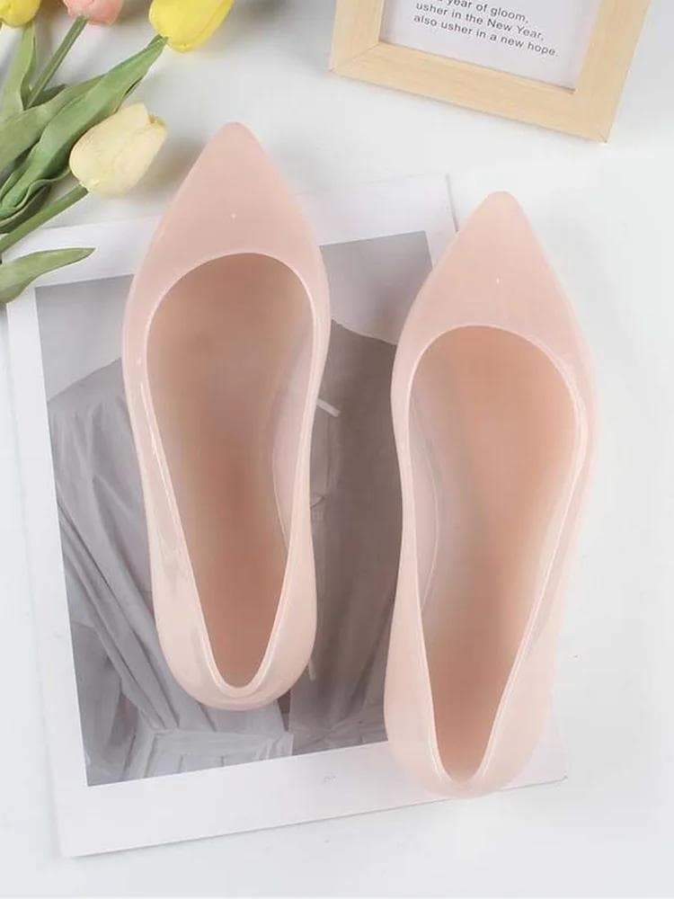 Transperant Jelly Shoes Women Plastic Summer Flats Shoes Pointed Toe Causal Shoes Slip on 2024 Spring New Female Flats Loafers 38-39