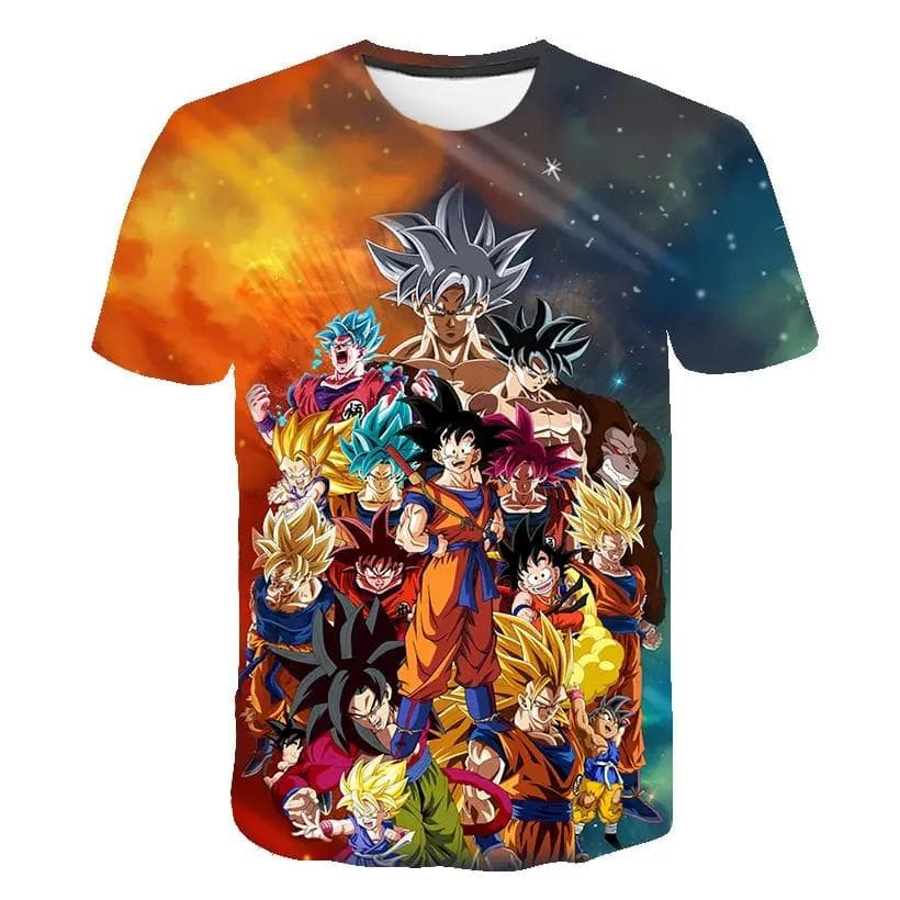 Men's T-shirt Anime Dragon Ball Z T-shirts Kids Boys Clothes Tops Tees Children's Clothing Summer Short Sleeve Man Tee Shirts XL