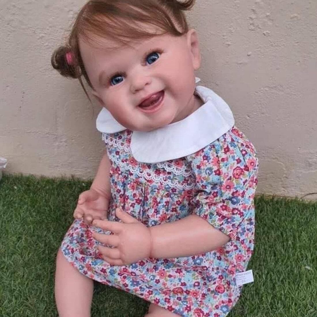3D-Paint Skin Soft Silicone Reborn Baby Toy For Girl Realistic 55 CM Smiling Princess Toddler Bebe Art Doll With Vein Play House 55cm 3D-paint Skin Doll blue