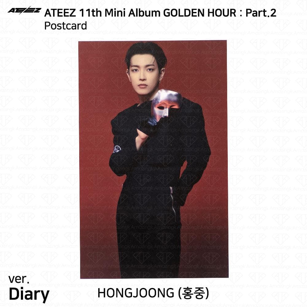 ATEEZ The 11th Mini Album Golden Hour Pt.2 To Diary For Ver Photocard Postcard Hongjoong -Diary Postcard