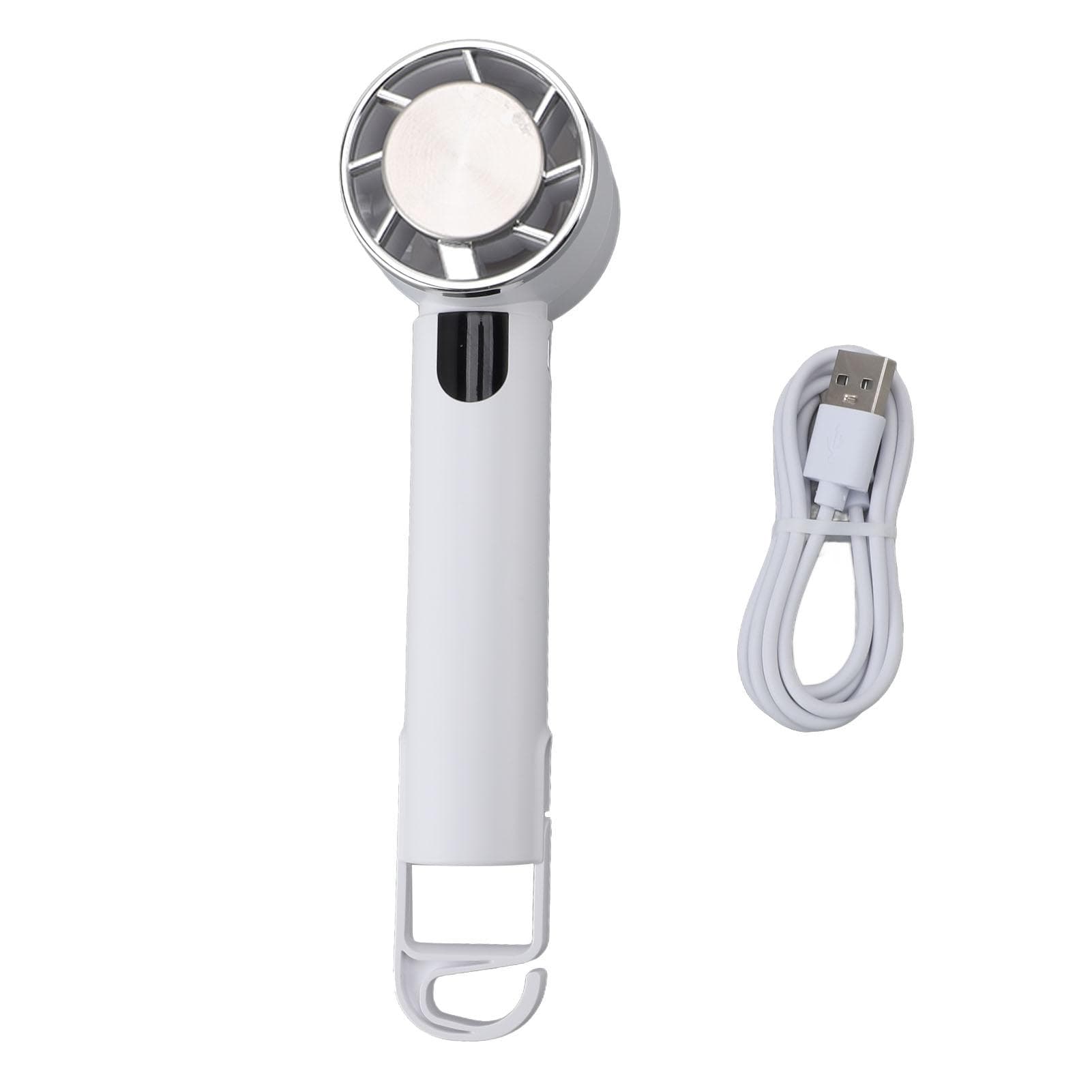 Mini Portable Fan Handheld Semiconductor Cooling Fan 3 Speed Small Desk Fan USB Rechargeable for white