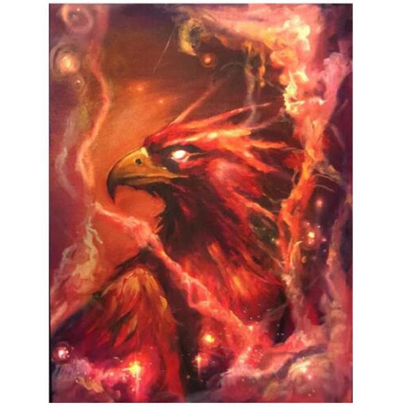 Diamond Embroidery Flame Eagle Full Round Diamond Painting Animal Diamond Mosaic Rhinestones Picture 20X30CM