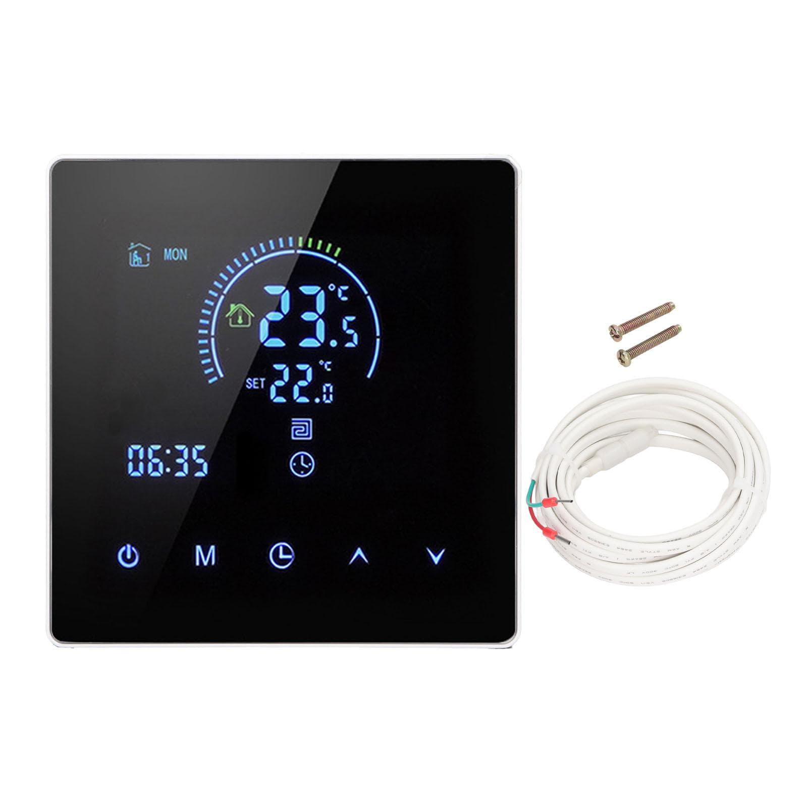 16A Digital Thermostat with LCD Display Programmable Thermostat Electric Heating Thermostat for white