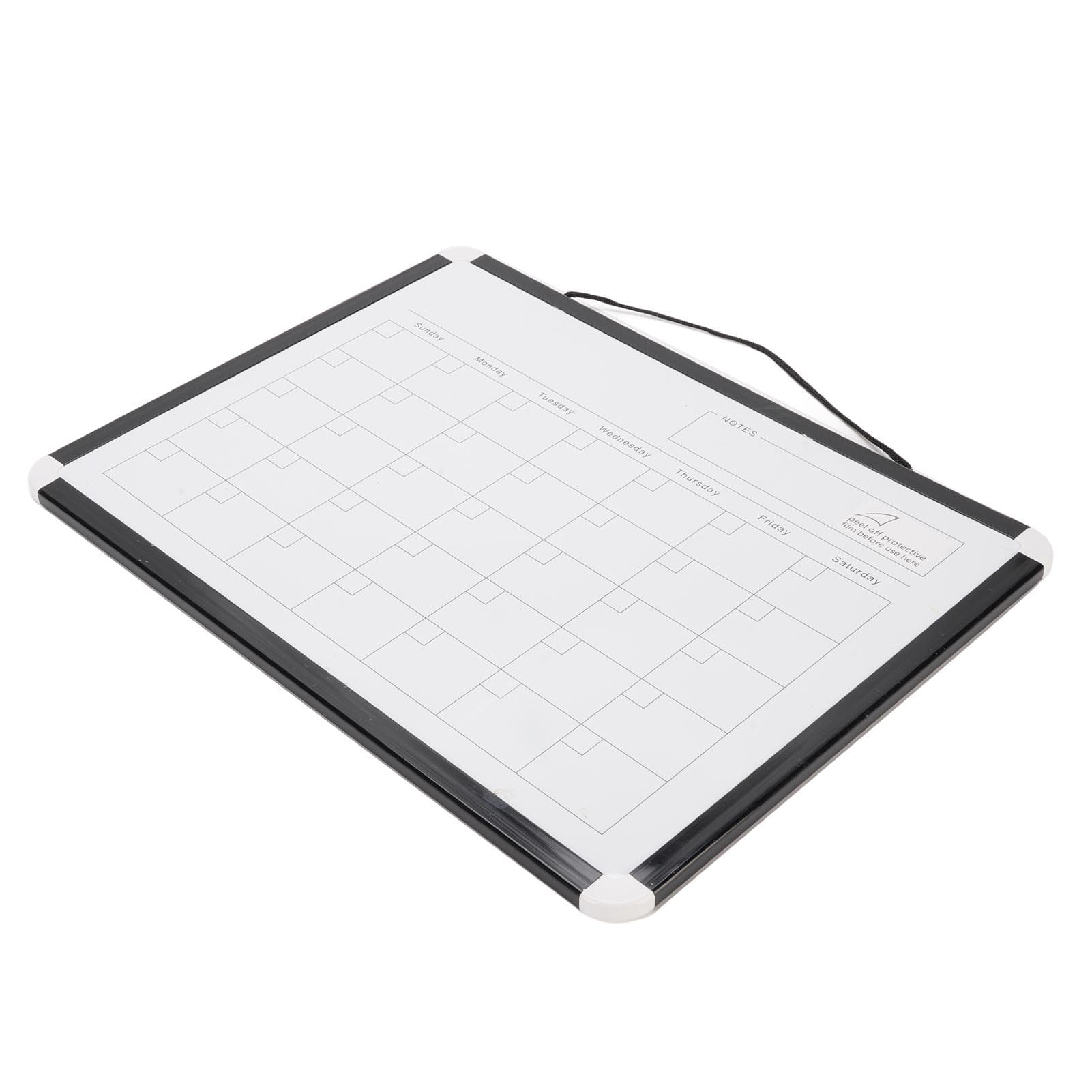 Monthly Calendar Dry Erase Whiteboard Wall Magnetic Portable Double Sided White Board with Black