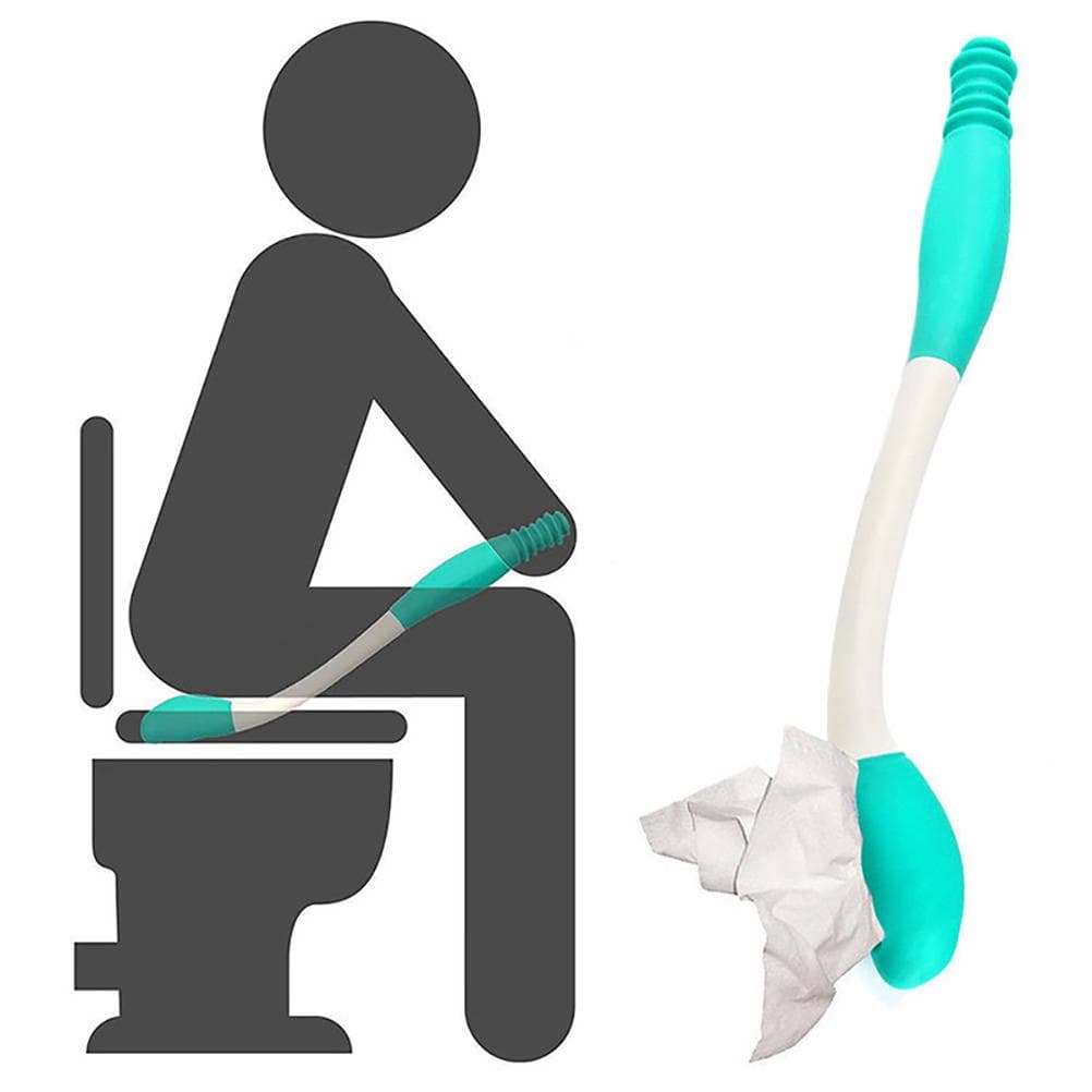 16 Inch Toilet Paper Automatic Wiping Aids Self Assist Toilet Aid Long Handled Paper Towels Wiper green