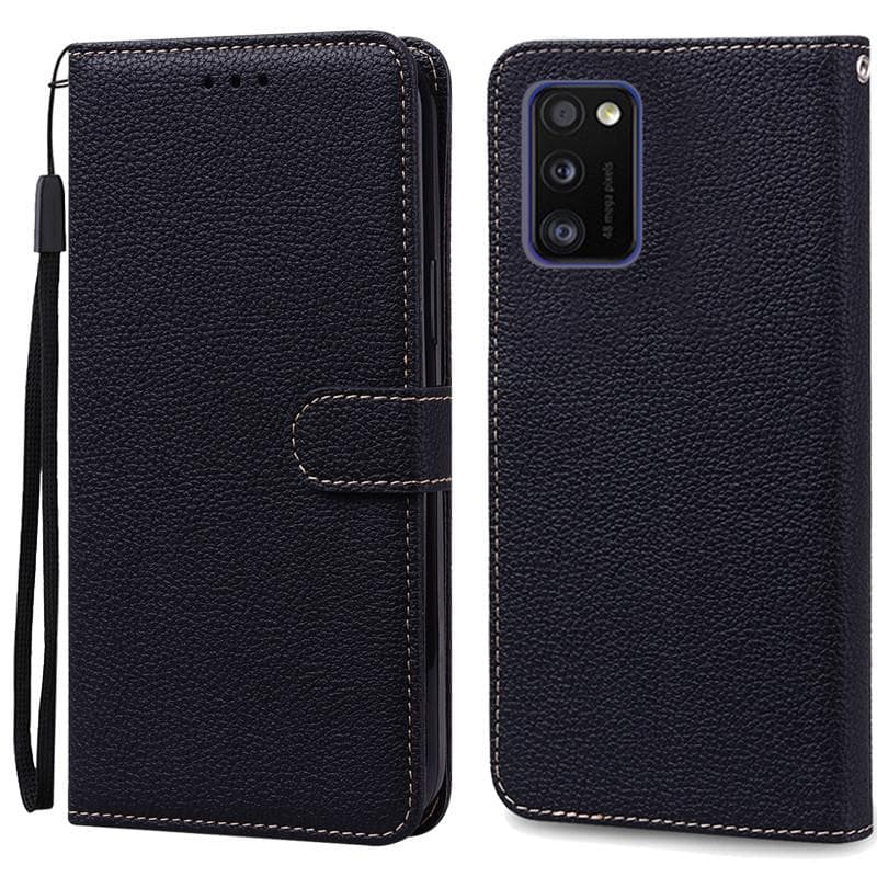 A41 Case For Samsung Galaxy A41 Case Wallet Leather Filp Case For Samsung A41 A 41 Case A415F Soft Silicone Cover Coque Fundas For Samsung A41 black