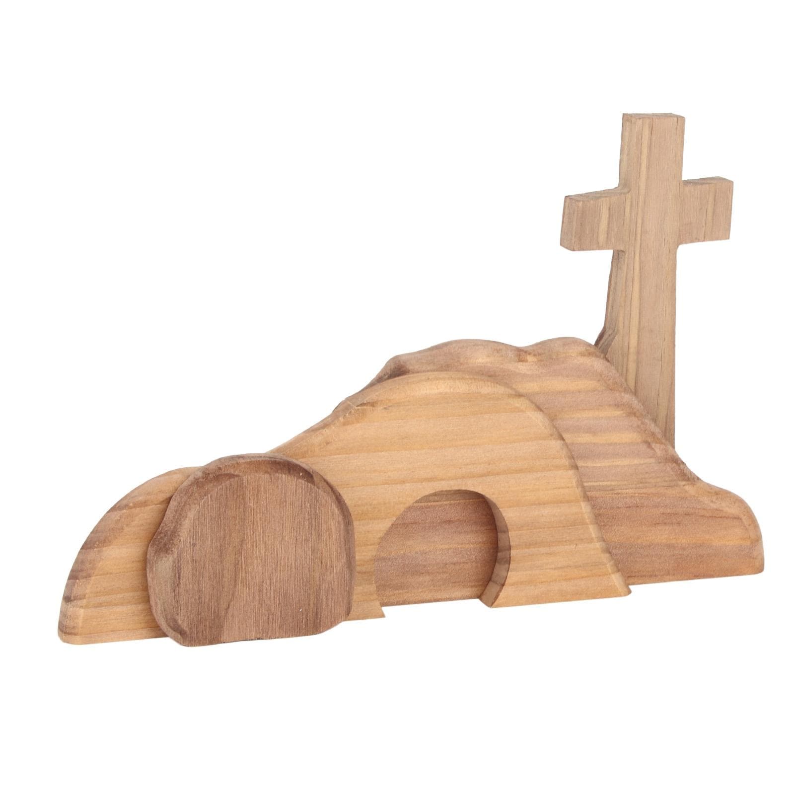 Easter Scene Decoration Handcrafted Wooden Empty Tomb Cross Decoration for Party Home Wedding