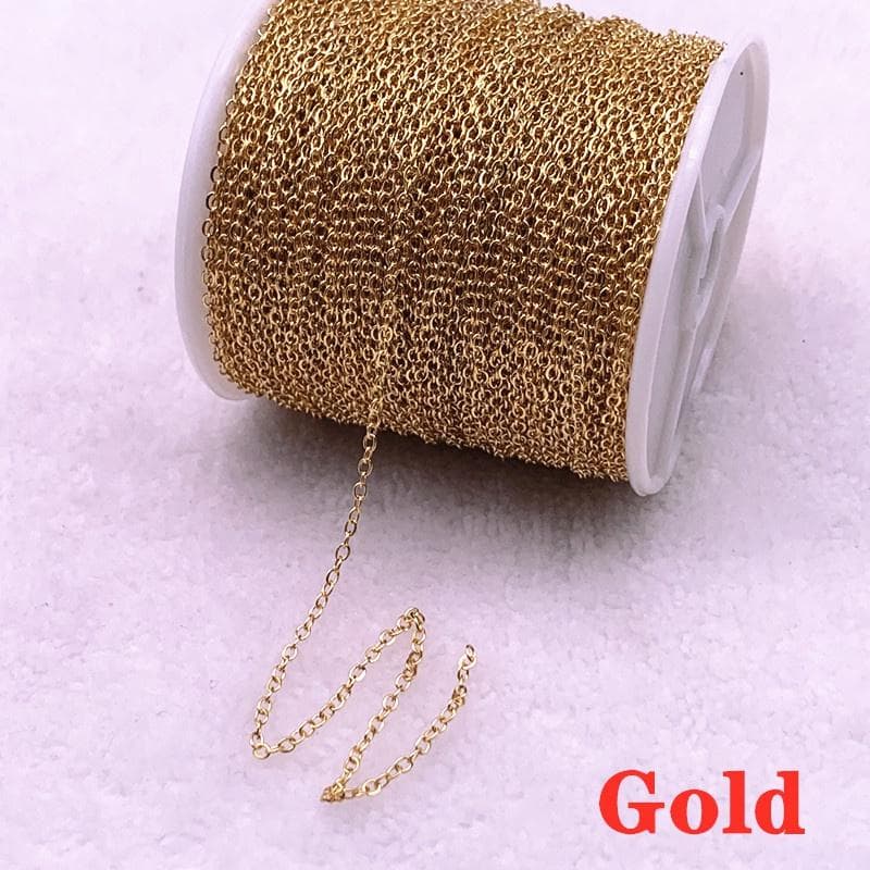 2/5yards Golded/silvered Plated Necklace Chain for Jewelry Making Findings DIY Necklace Chains Materials Handmade Gold-5 yards
