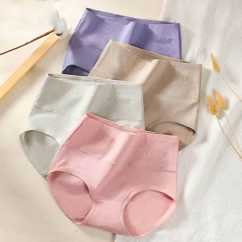 4Pcs/Set High Waist Cotton Women Panties Plus Size Body Shaper Underwear Breathable Underpants Soft Panty Slimming Female Briefs 4XL