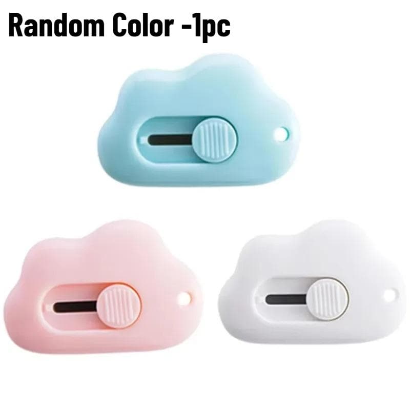 1-3 Piece Cuter Mini Clouds Utility Knife Knife Paper Cutter Art Pcreative Cloud Cute Cartoon Box Knife Stationery Tape Cutter Three-color Optional 1PCS