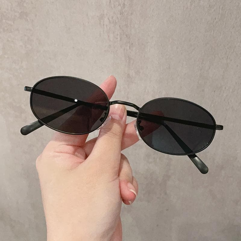Sexy Metal Frame Small Oval Sunglasses Women Men Vintage Luxury Gold Black Designer Eyewear Fashion Sun Glasses