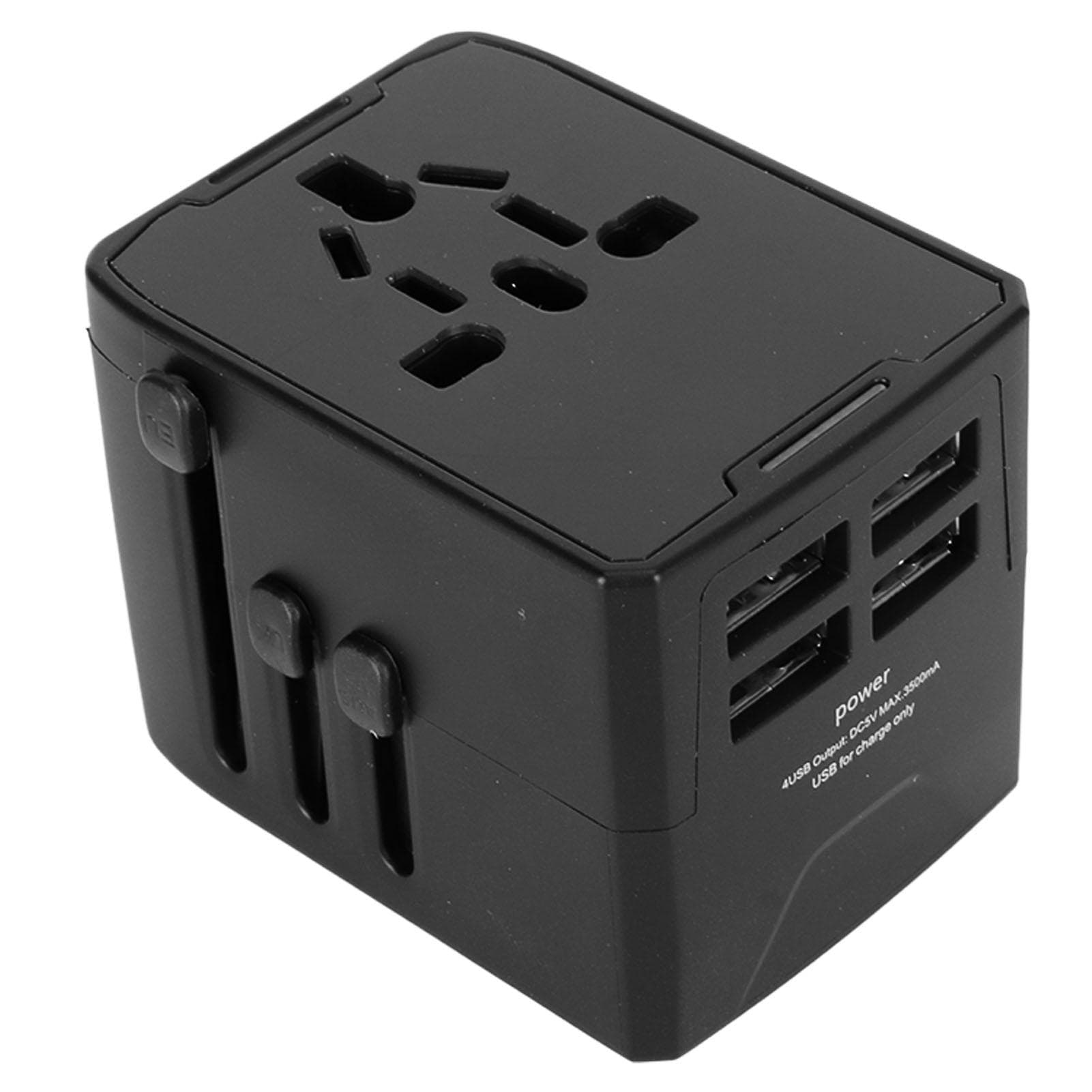 Universal Travel Adapter 4 USB 1 AC Ports Portable International Wall Charger