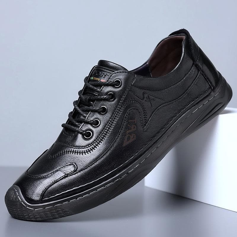 Spring New Top-layer Cowhide Men's Casual Shoes Soft-soled Soft Leather Shoes Slip-on Men's Shoes Hand-sewn Bottom 44