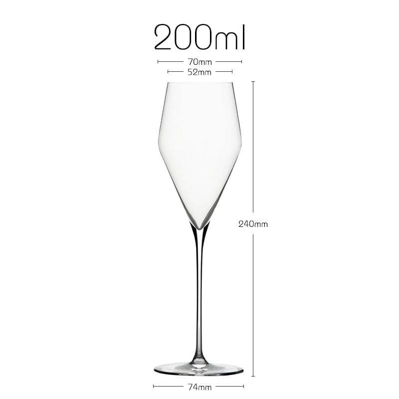 JINYOUJIA Zalto Style Upscale Banquet Crystal Handmade Wine Glass Extremely Thin Masterly Craft Perfect Flawless Classics Goblet CHAMPAGNE 200ml(801-900ml)
