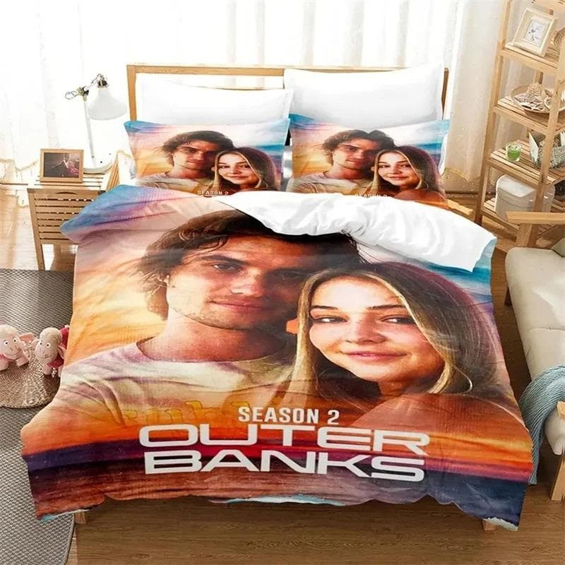 TV Outer Banks Bedding Set Boys Girls Twin Queen Size Duvet Cover Pillowcase Bed Kids Adult Fashion Home Textileextile EU Single 135x200cm