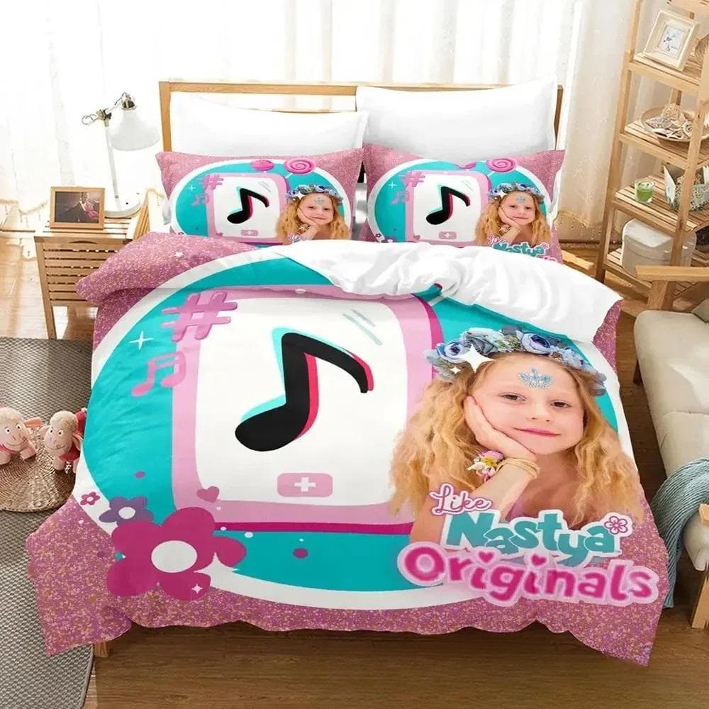 3D Print Like Nastya Bedding Set Boys Girls Twin Queen King Size Duvet Cover Pillowcase Bed boys Adult Home Textileextile 245x210cm 3pcs