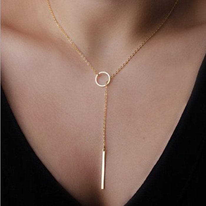 Hot Womens Y Shaped Circle Style Chain Jewelry Necklace